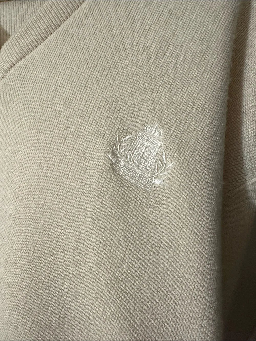 Izod Men's V-Neck Sweater in Cream